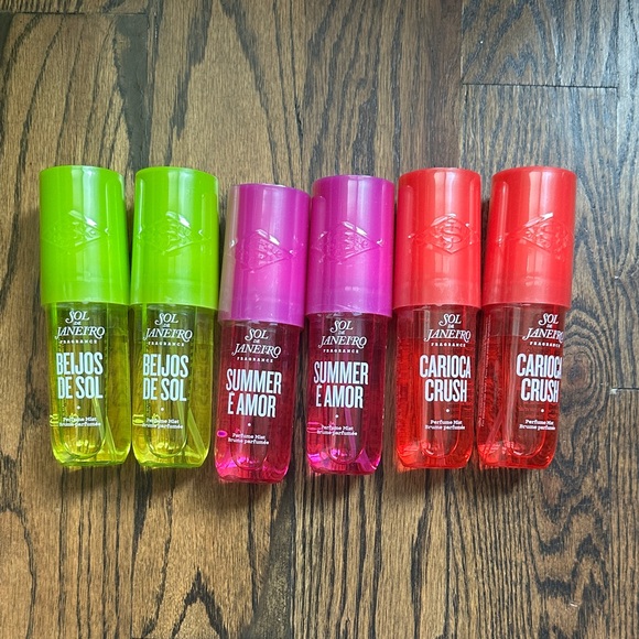 Set of 6!! Sol de Janeiro Body Mist Trio - Lime, Magenta, Scarlet - Picture 1 of 1